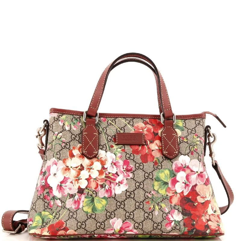 Stylish Christian Dior shoulder bags with a tassel - adorned zipperConvertible Tote Blooms Print GG Coated Canvas Small