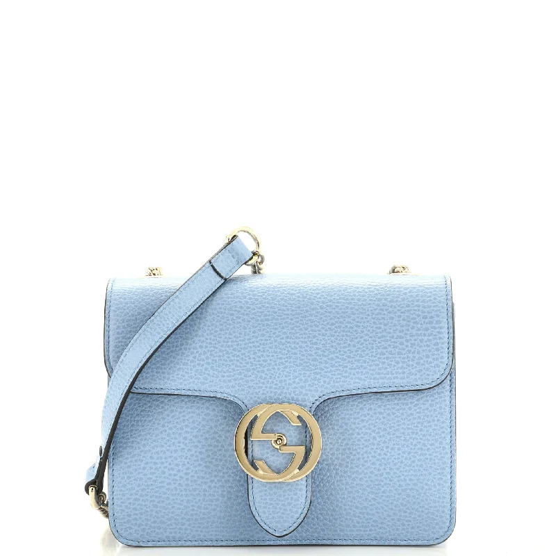 Christian Dior bags with a zip - top closure and multiple compartmentsInterlocking Shoulder Bag Leather Small